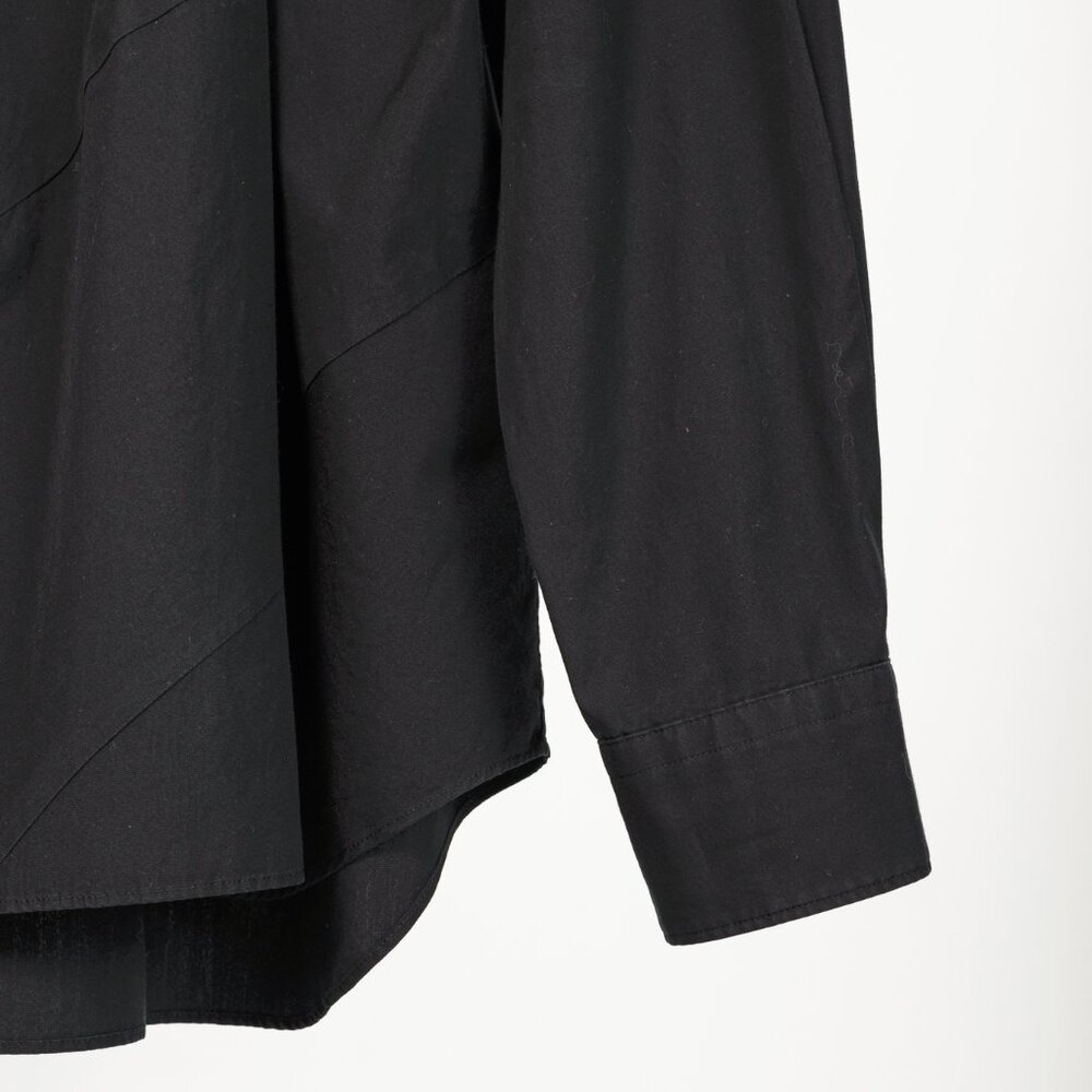 Comme des Garcons Homme Plus Black Cotton-Poplin Diagonal-Panel Buttoned Shirt - Picture 6 of 11